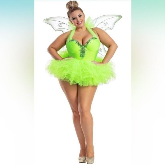 Vibrant Green Fairy Costume with Wings - Picture 1 of 3